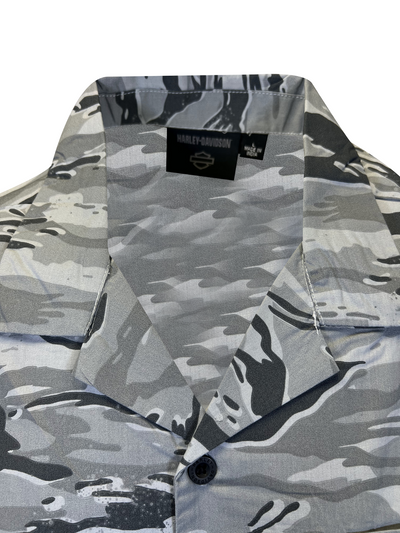 Harley-Davidson Men's Grey Bar & Shield Camo Shirt Allover Custom Print (S62)