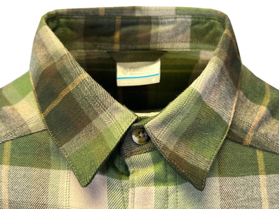 Columbia Men's Stone Green Shirt Multi Tartan Cornell Woods Flannel L/S (398)