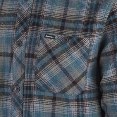 O'Neill Men's Hydro Blue Plaid Whittaker L/S Flannel Shirt (S02)