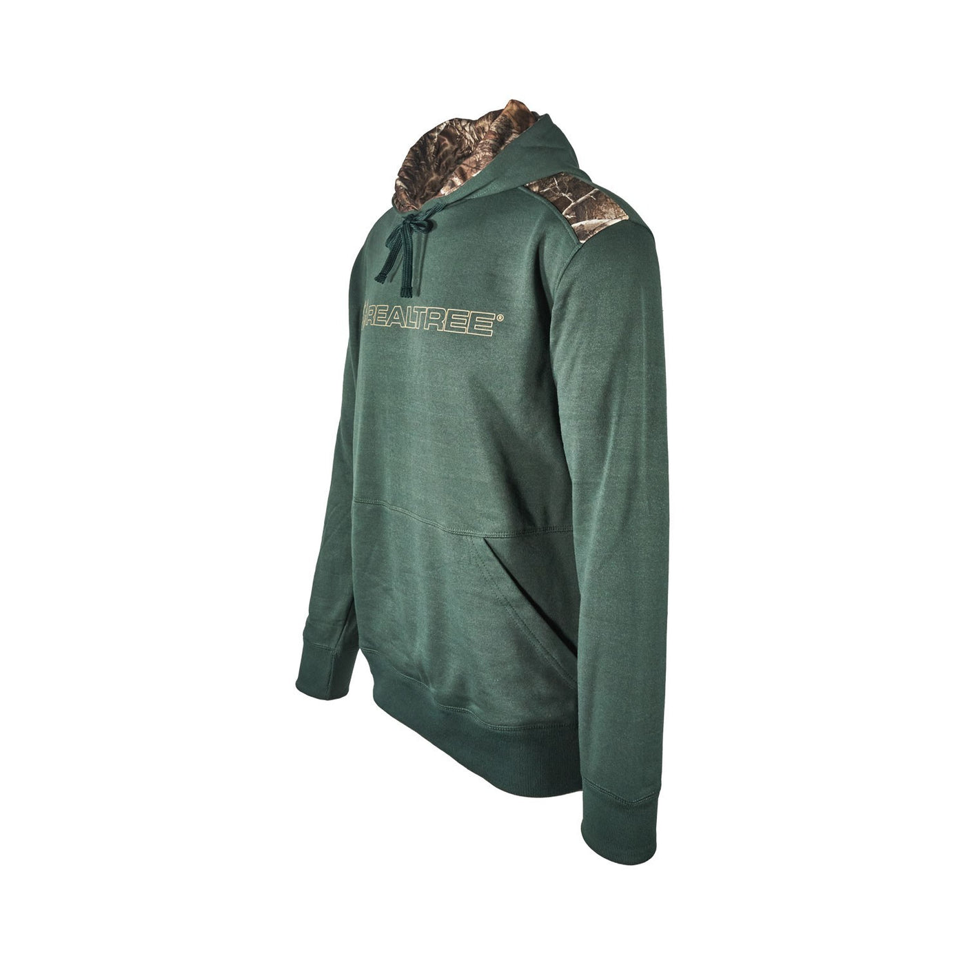 Realtree Men’s Hoodie Edge Camo Lined Hunting Pullover (Forest Green, Black)
