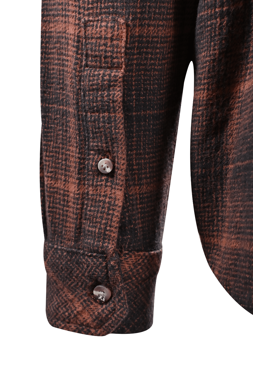 Rip Curl Men's Shirt Burnt Orange Black Plaid Long Sleeve Woven (S10)