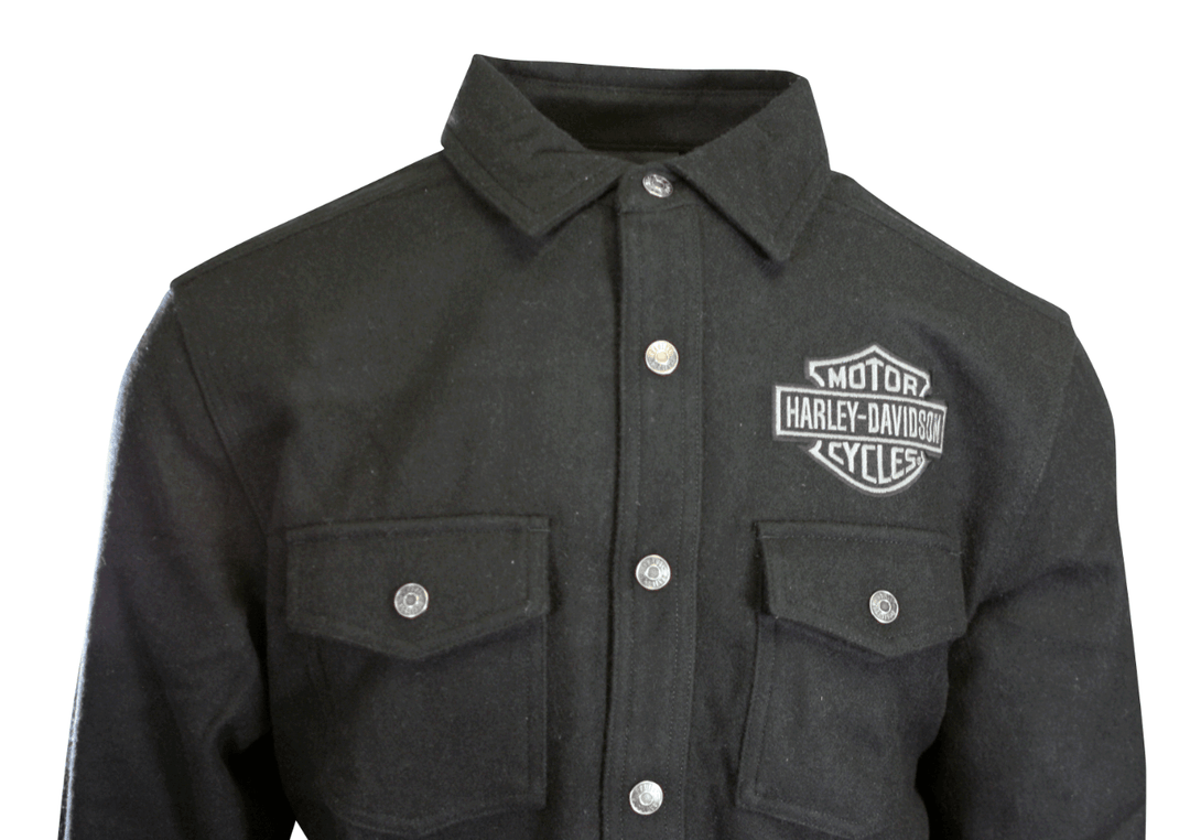 HD Branded Men's Shirt Black Beauty Shadow Long Sleeve Woven (S61)