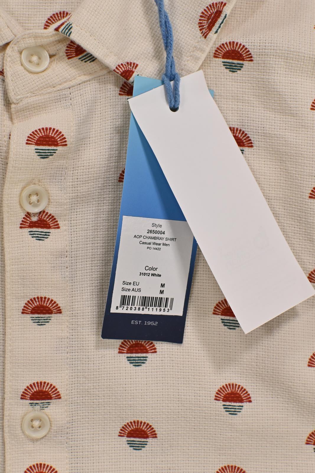 O'Neill Men's Shirt White Sunset Print Chambray Short Sleeve Woven (310)