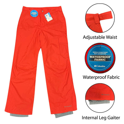 Columbia Men's Mountain Red Snow Pants Bull Lake Waterproof (S02)