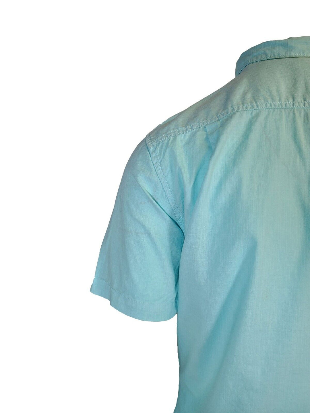 Tommy Bahama Men's Aqua Mist Shirt Blue Logo Short Sleeve Button (S03)