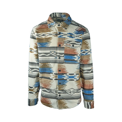 Billabong Men's Multicolour Fleece Furnace Flannel Printed DWR Overshirt Pocket