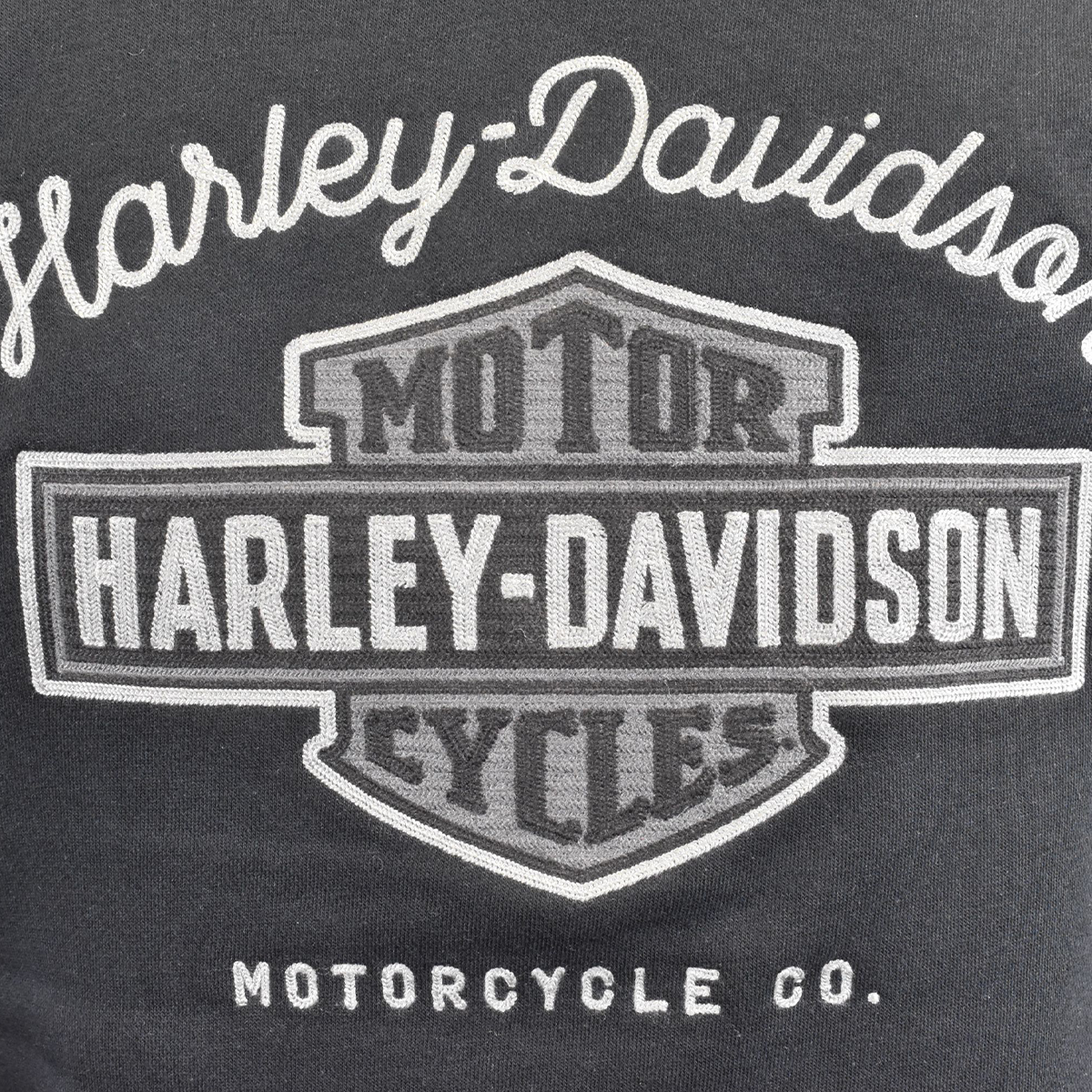 Harley-Davidson Men's Hoodie Black Sherpa-Lined Graphic Zip Front (S10)