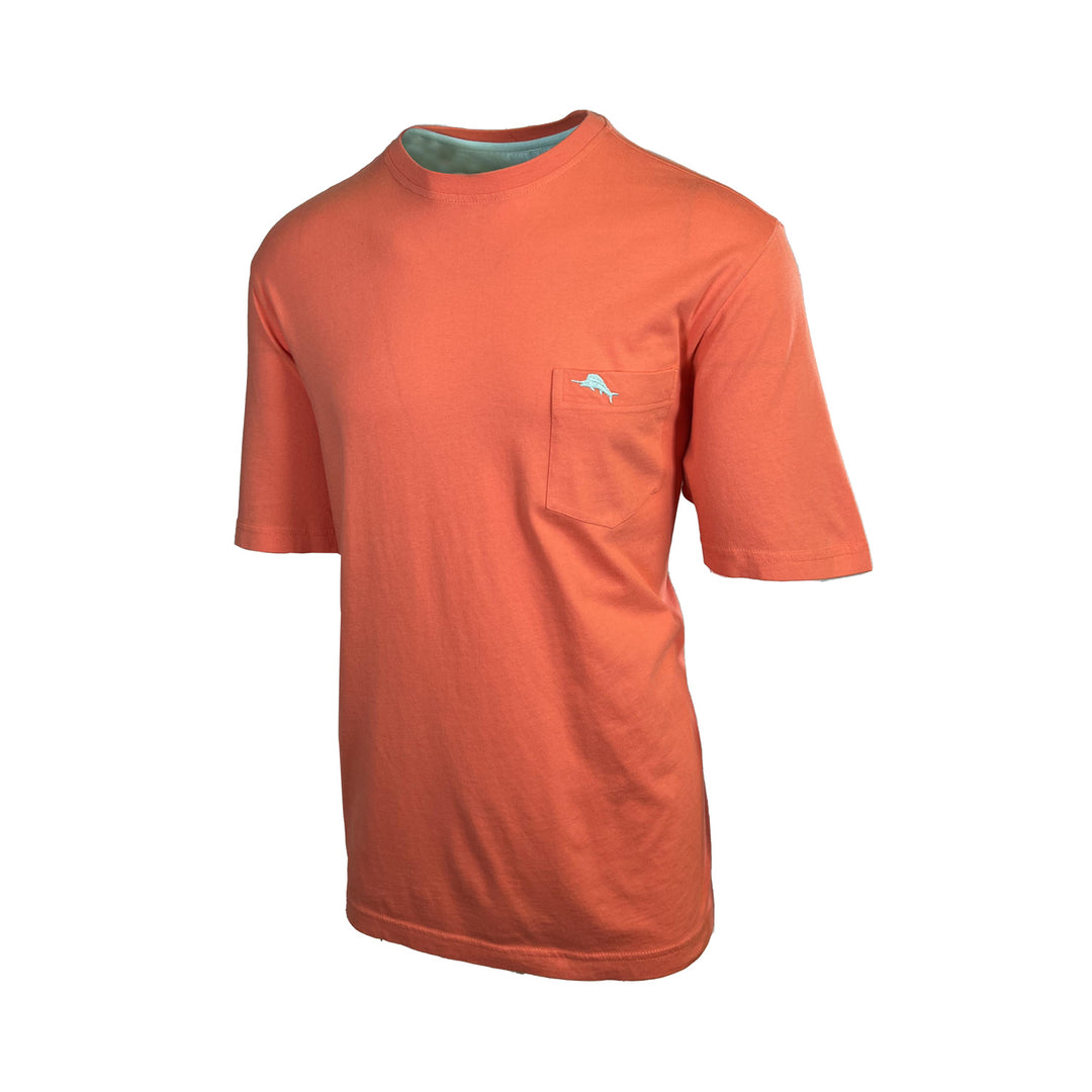 Tommy Bahama Men's DK Coral Orange T-Shirt Crew Neck Bali Skyline Tee (S22)