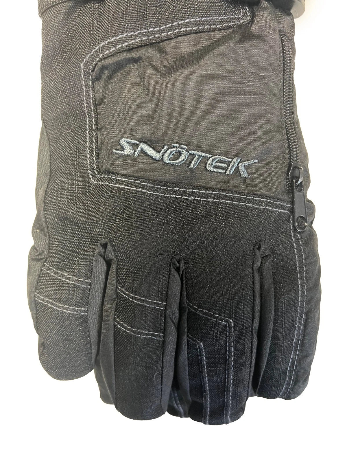 Snotek Women's Black Stitched Zip Performance Winter Ski Gloves ST118 (S02)