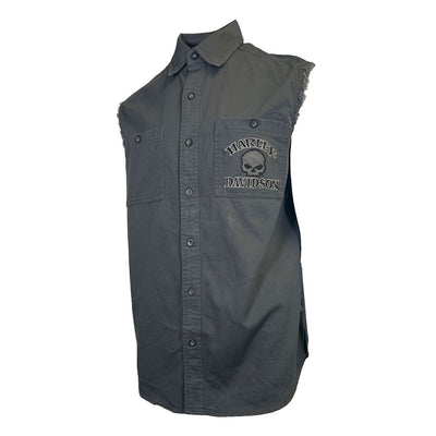 Branded Men's Grey Vest Willie G Skull Sleeveless Shirt (S64)