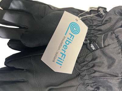 Snotek Junior's Black Stitched Performance Winter Ski Gloves ST318 (S02)