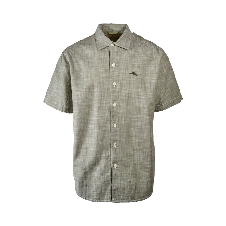 Tommy Bahama Men's Tea Leaf Shirt Marlin Logo Short Sleeve Button (S13)