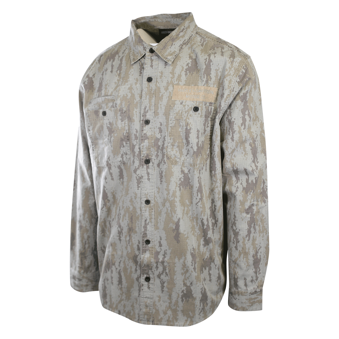 HD Branded Men's Shirt Camouflage Park Shirt L/S Woven (S57)