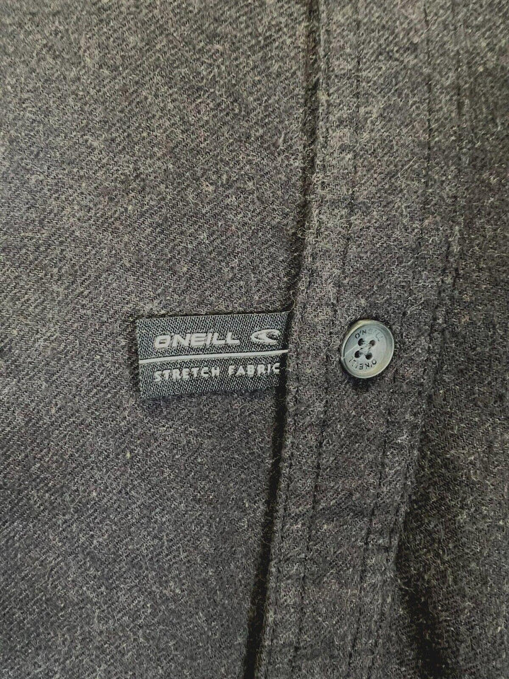 O'Neill Men's Black Shirt Redmond Solid Stretch Flannel Long Sleeve (S20)