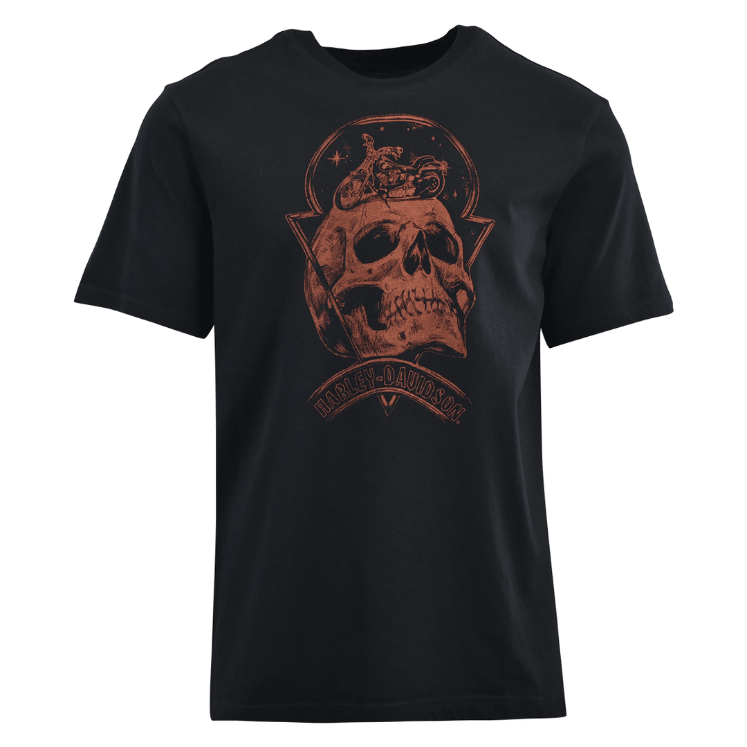 HD Branded Men's T-Shirt Black Motorcycle Club Skull S/S (S93)