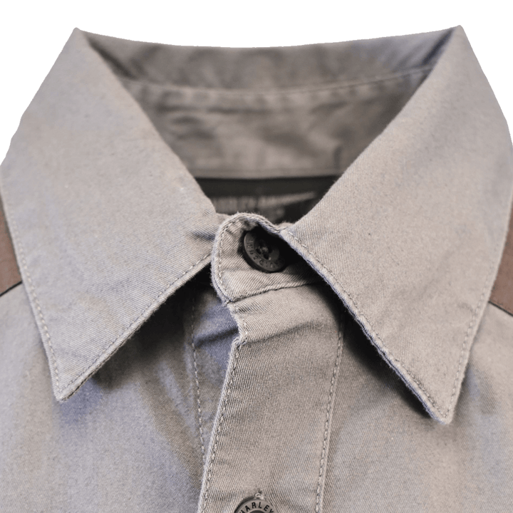 HD Branded Men's Shirt Dark Grey HDMC Long Sleeve Woven (127)