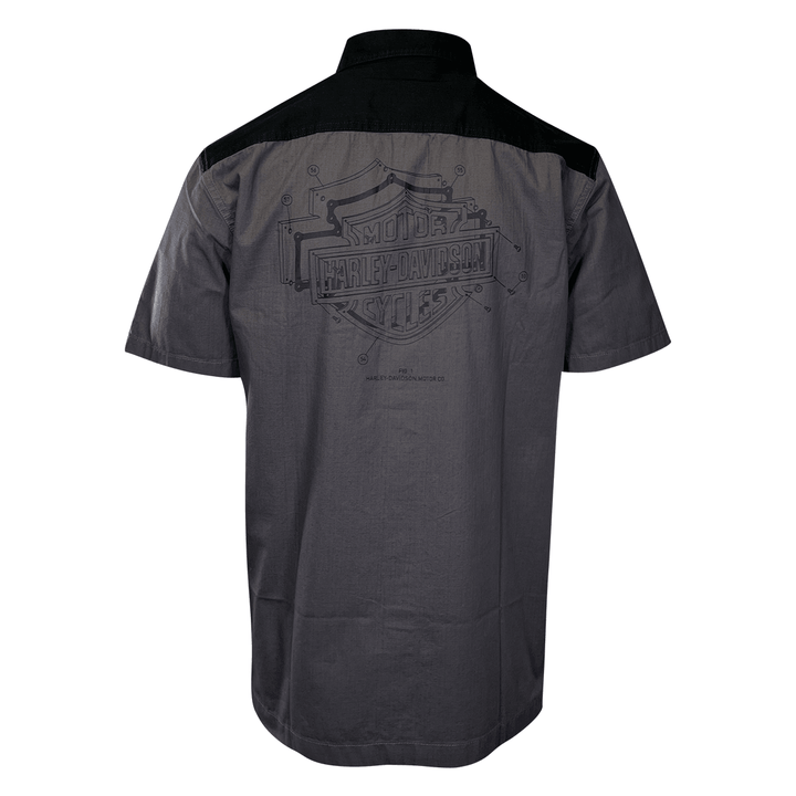 HD Branded Men's Shirt Blackened Pearl Colorblocked Bar & Shield S/S (S56)