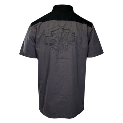Harley-Davidson Men's Shirt Blackened Pearl Colorblocked Bar & Shield S/S (S56)