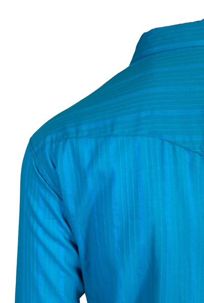 Wrangler Men's Teal Shirt Wrancher Long Sleeve Comfort (S03)