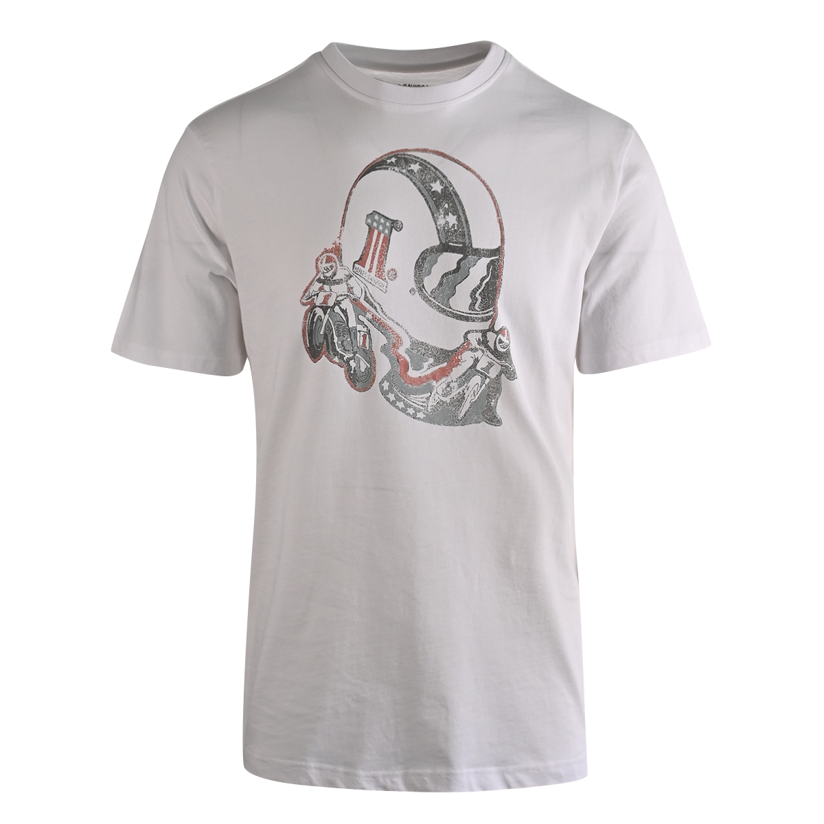 Harley-Davidson Men's T-Shirt White Motorcycle Helmet Short Sleeve (S50)