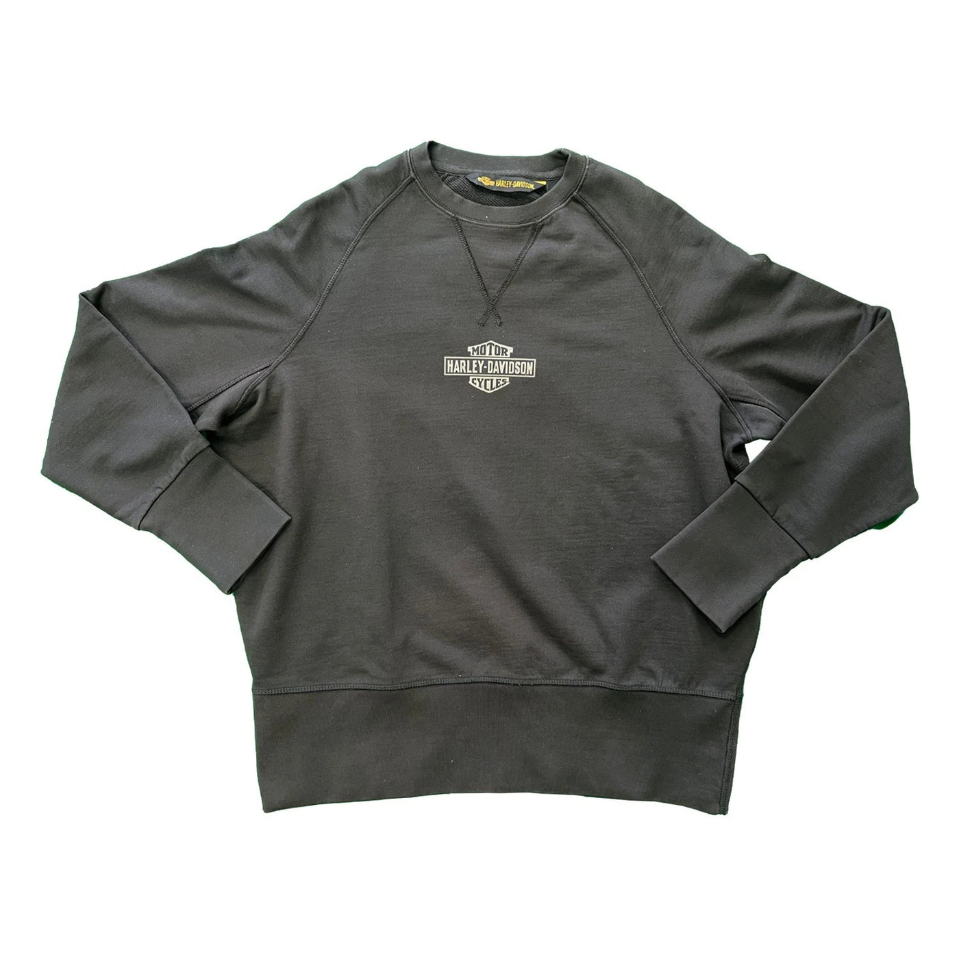 Harley-Davidson Women's Black Sweatshirt Distressed Crewneck Logo Pullover (S02)