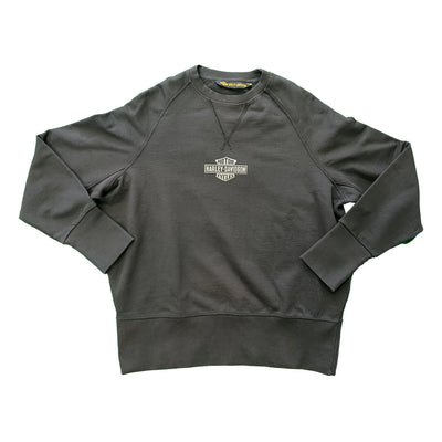 Harley-Davidson Women's Black Sweatshirt Distressed Crewneck Logo Pullover (S02)