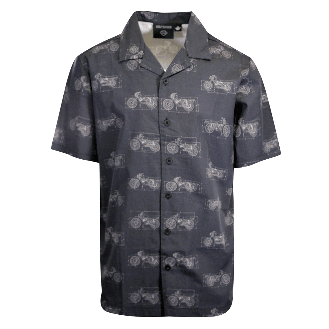 HD Branded Men's Shirt Black Fueled Allover Custom Print S/S (S60)