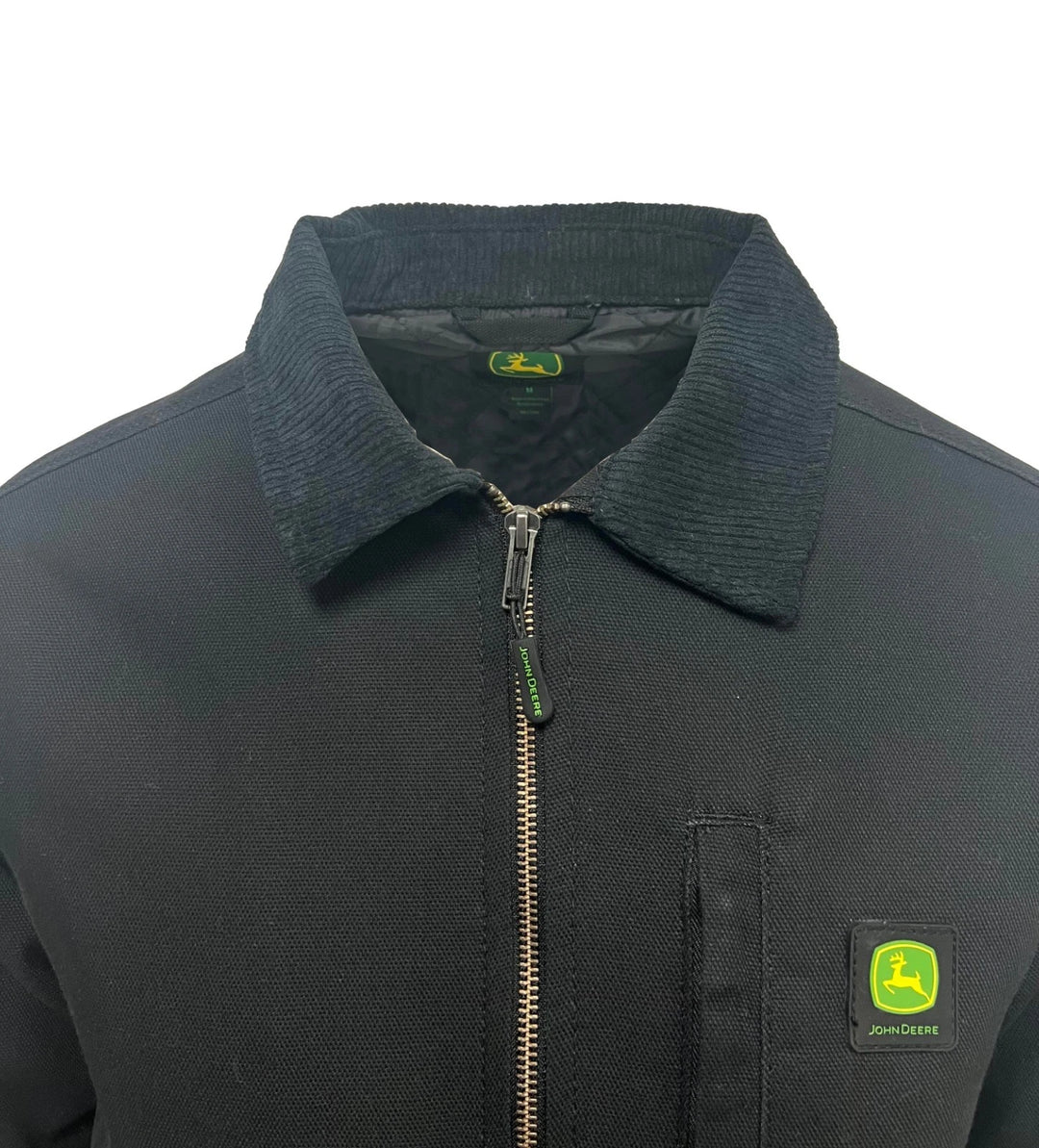 John Deere Men’s Black Jacket Light Weight Tractor Durable Tough (S02)