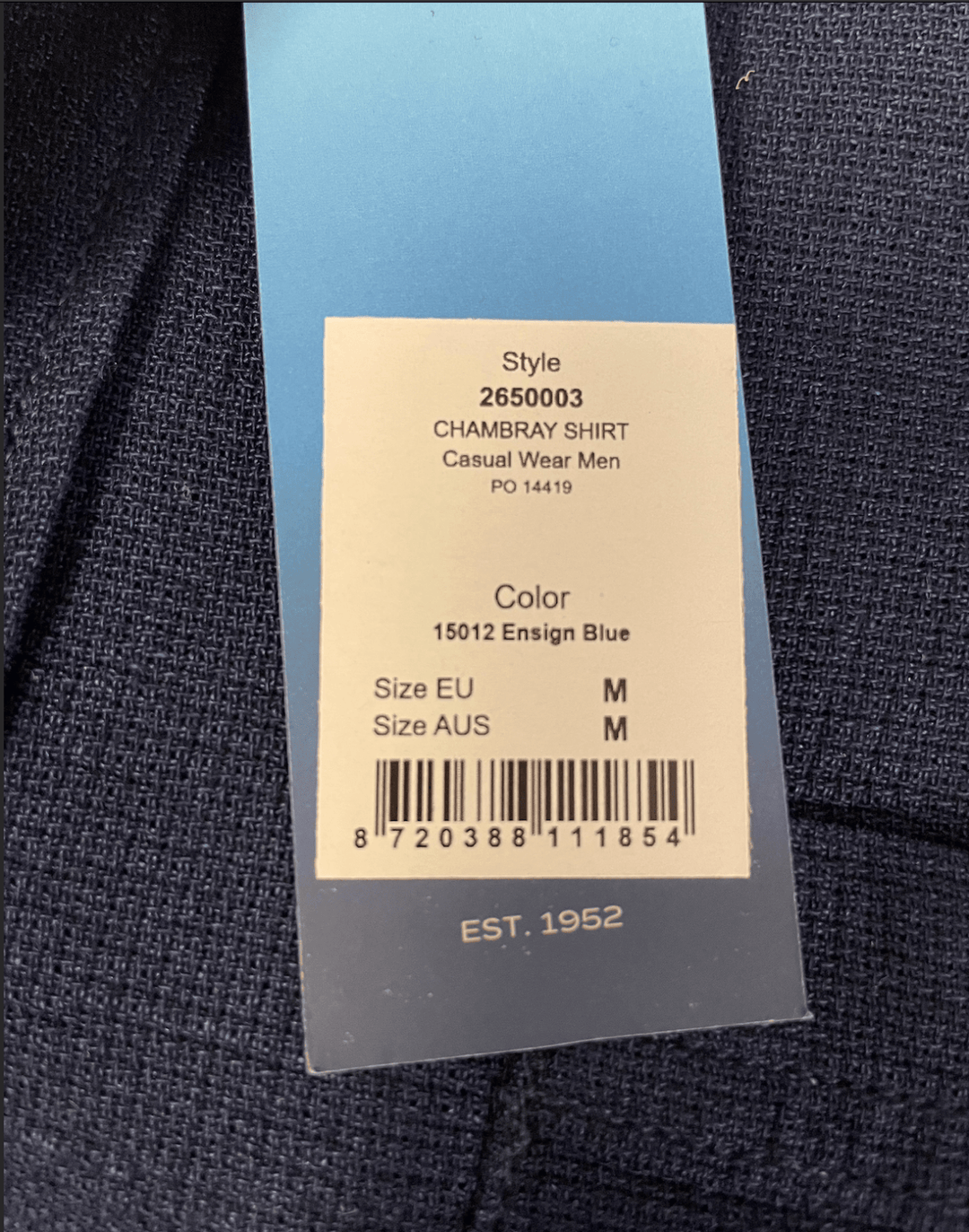 O'Neill Men's Woven Shirt Solid Dark Blue Chambray Pocket Short Sleeve (S08)