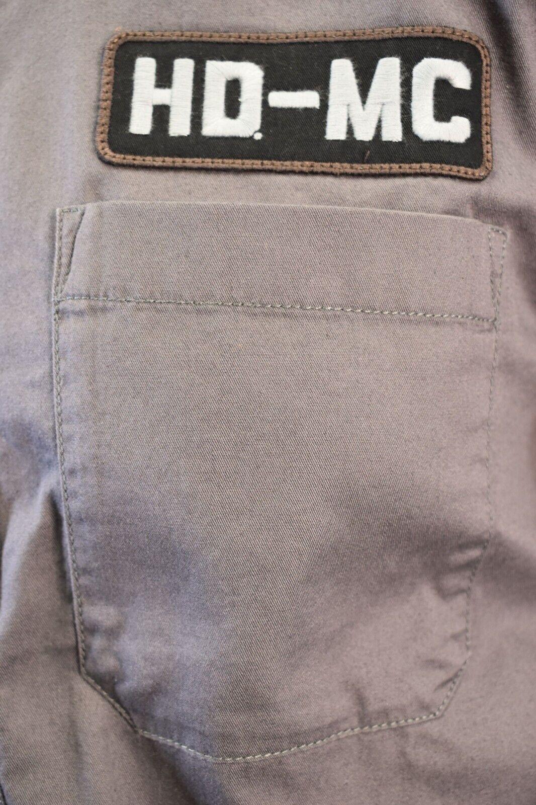 HD Branded Men's Shirt Dark Grey HDMC Long Sleeve Woven (127)