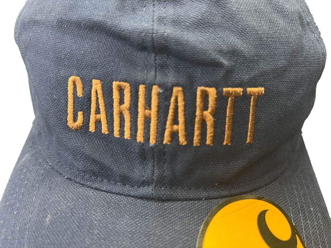 Carhartt Navy & Brown Canvas Cap FastDry Comfort Block Letters (S10)