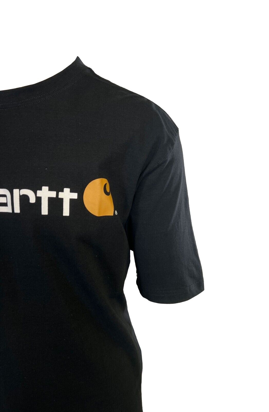 Carhartt Men's Black T-Shirt Crew Neck S/S Graphic Text Logo (S04)