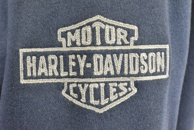 Harley-Davidson Men's Hoodie Navy Sherpa-Lined Graphic Zip Front (S09)