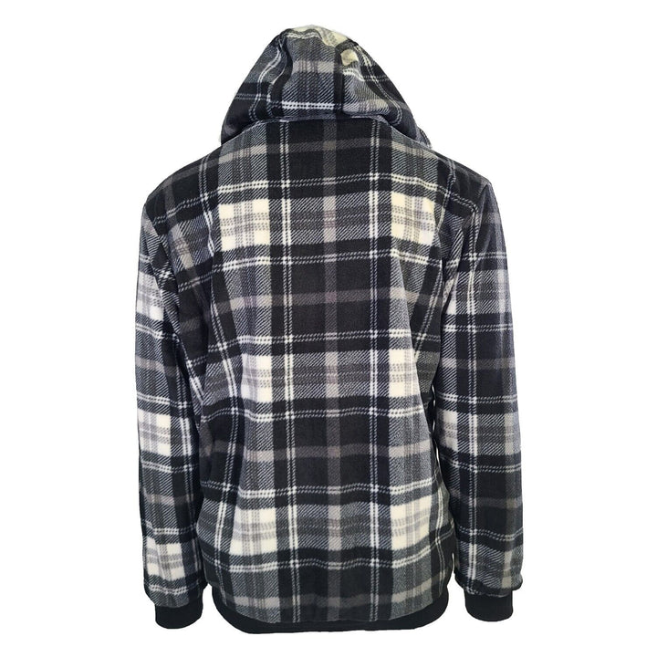 Powerfix Profi Men's Anthracite Hoodie 2 in 1 Reversible Black Gray Plaid (S01)