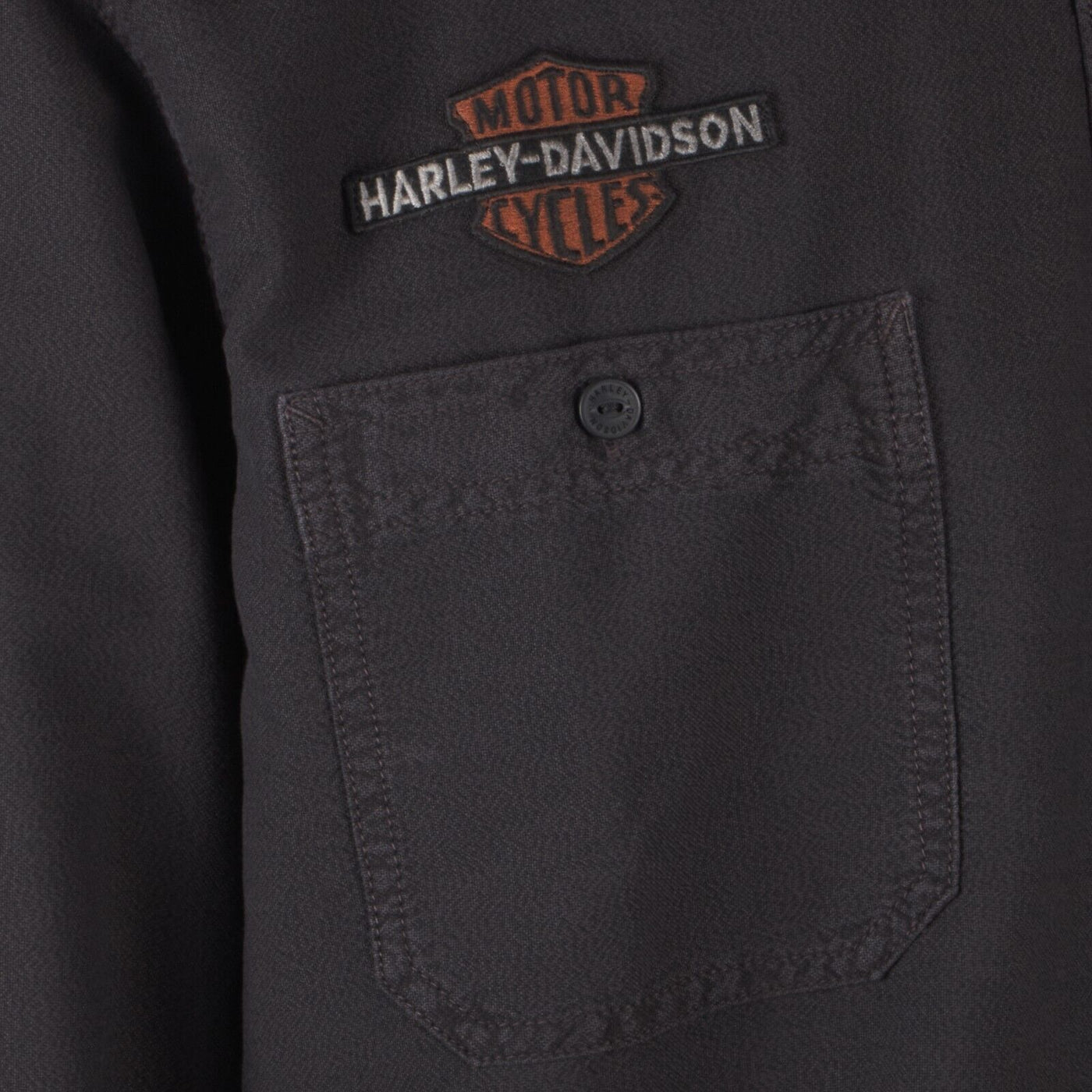 Harley-Davidson Men's Vintage Eagle Grey Eagle L/S Woven Shirt (S51)