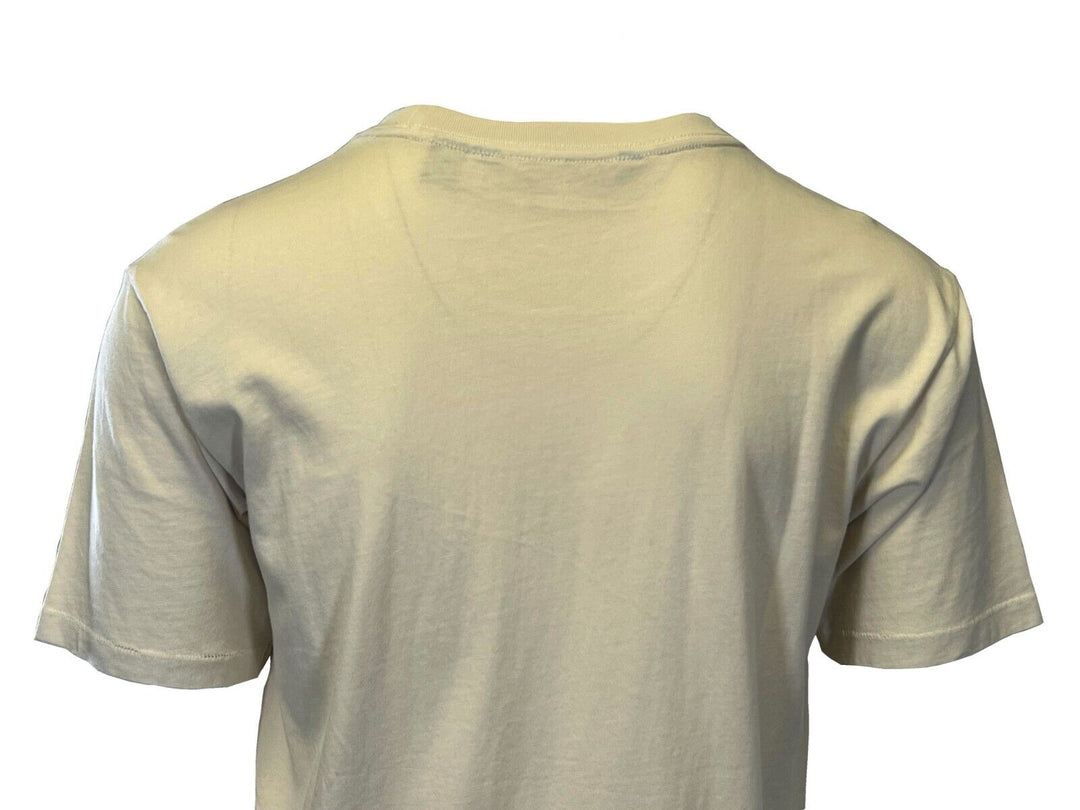 HD Branded Men's Bone White T-Shirt Letter Jersey Appliqué S/S Tee (S97)