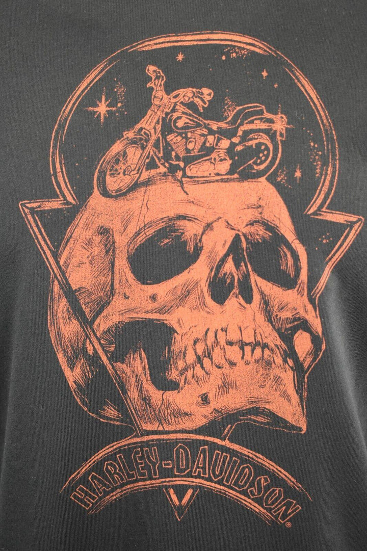 HD Branded Men's T-Shirt Black Motorcycle Club Skull S/S (S93)