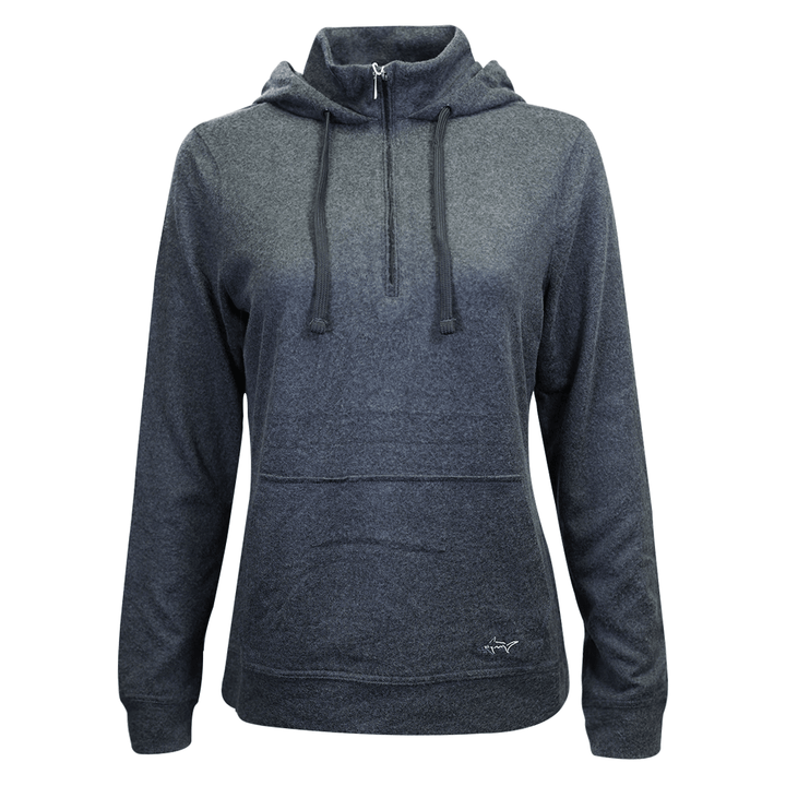Greg Norman Women's HTH Dark Grey Technical Performance 1/4 Zip Hoodie (S02)