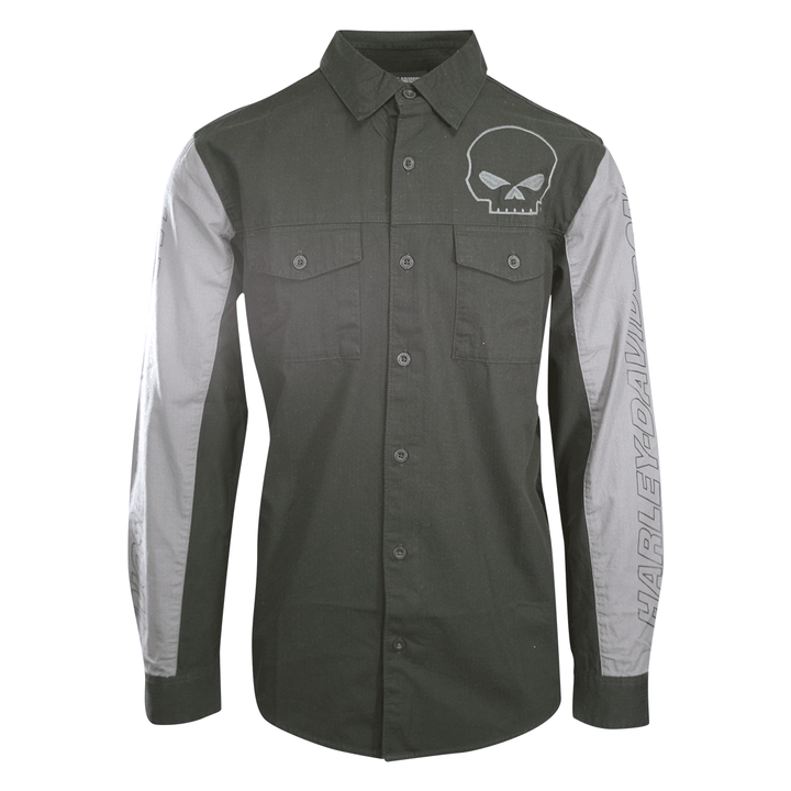 HD Branded Men's Shirt Black Beauty Willie G Skull Viper L/S (S63)