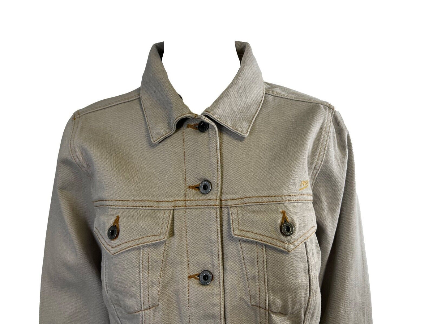 HD Branded Women's Beige Jacket Motor Co. Milwaukee Jean L/S (S25)