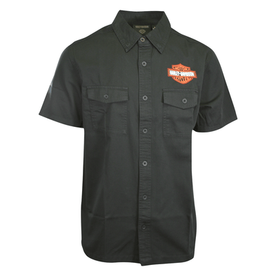 Harley-Davidson Men's Shirt Black Beauty Bar & Shield Short Sleeve (S58)