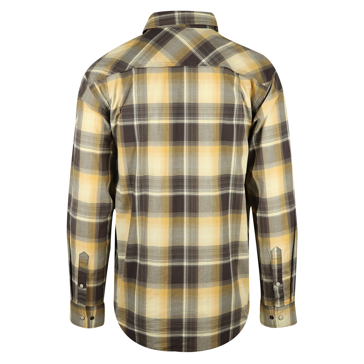 Carhartt Men's Brown Gold Cream Plaid Snap Front L/S Woven Shirt (S19)