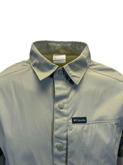 Columbia Men's Safari Green Shirt Sage Peak Woven S/S (348)