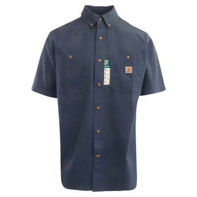 Carhartt Men's Flannel Shirt Navy Rugged Short Sleeve (220)