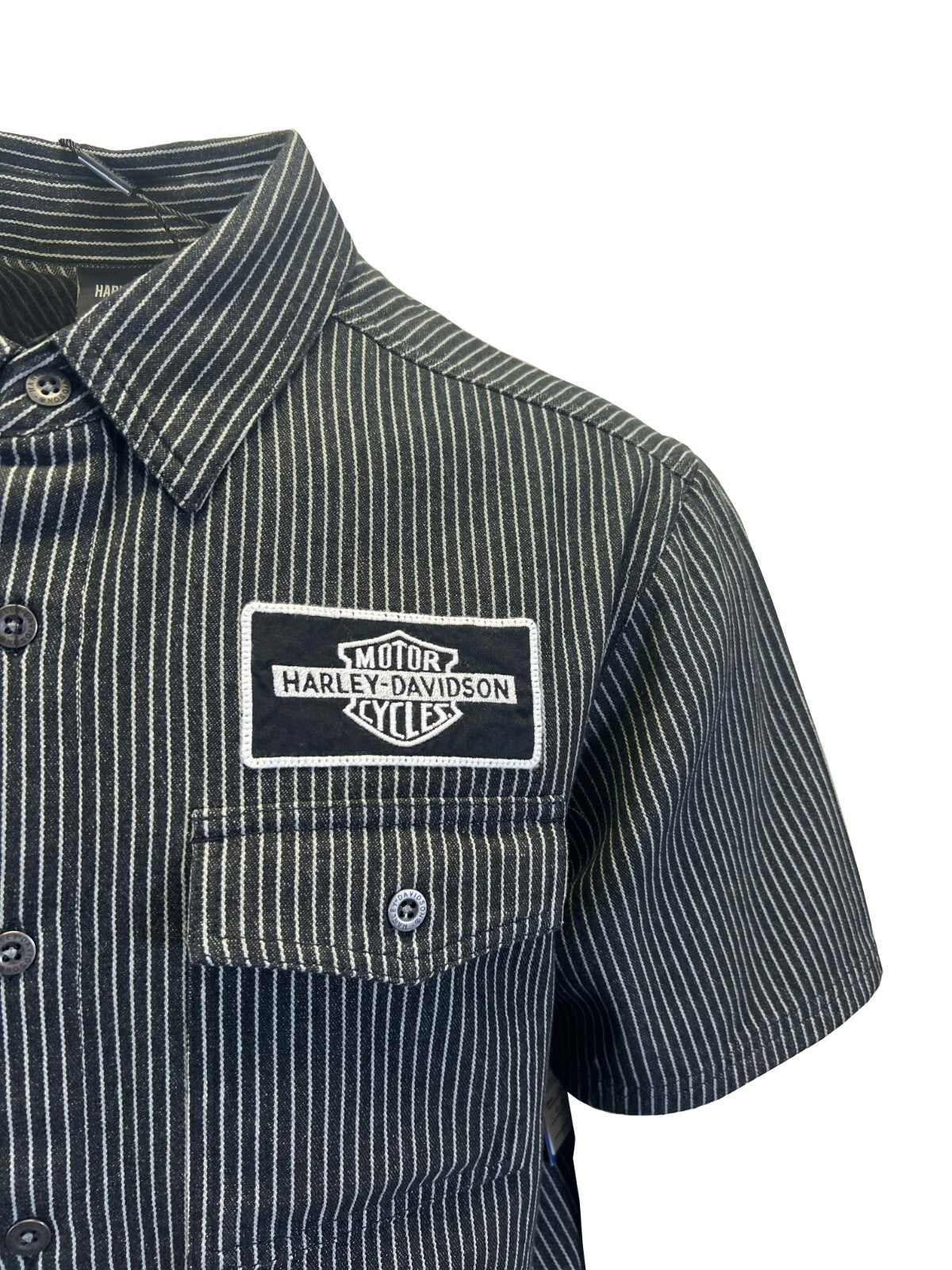 Harley-Davidson Men's Black Shirt V-Twin Equipped Striped Mechanics S/S (S70)