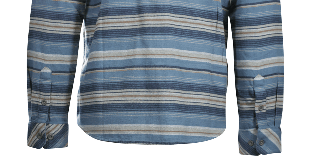 O'Neill Men's Blue Shadow Flannel Shirt Redmond Hooded Horizontal Striped (S18)