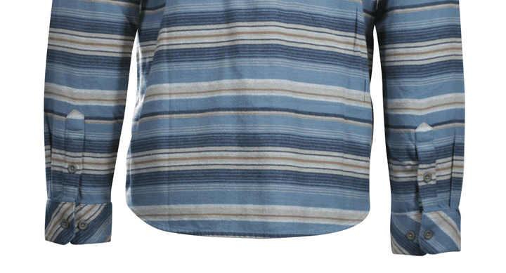 O'Neill Men's Blue Shadow Flannel Shirt Redmond Hooded Horizontal Striped (S18)