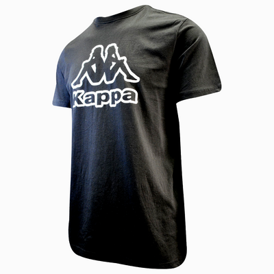 Kappa Men's T-Shirt Black Abelo Chest Logo S/S Tee (S07)