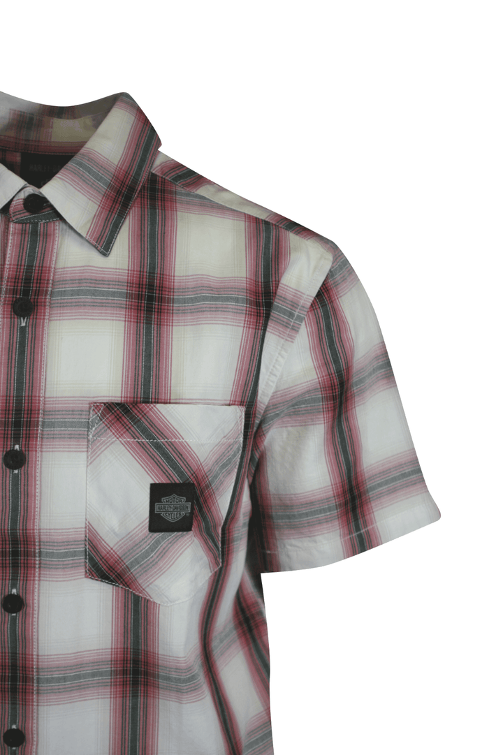 HD Branded Men's Shirt Red Plaid Forever S/S Woven (S54)
