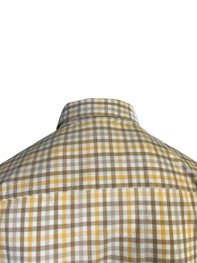 Columbia Men's Raw Yellow Brown Multi Plaid Rapid Rivers II S/S Shirt (715)